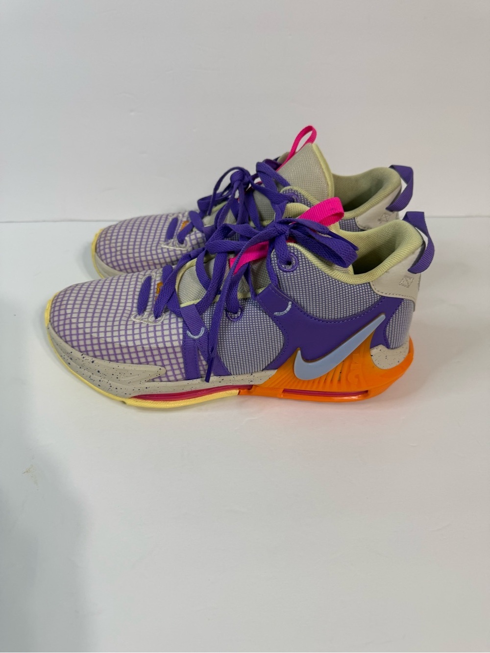Nike Kids Purple, Orange & Hot Pink Athletic Sneakers - Picture 3 of 8